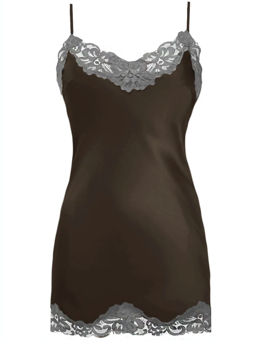 Floral Lace Silk Tunic Dove