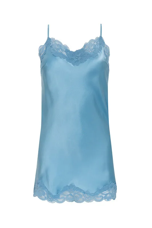 Floral Lace Silk Tunic Dove