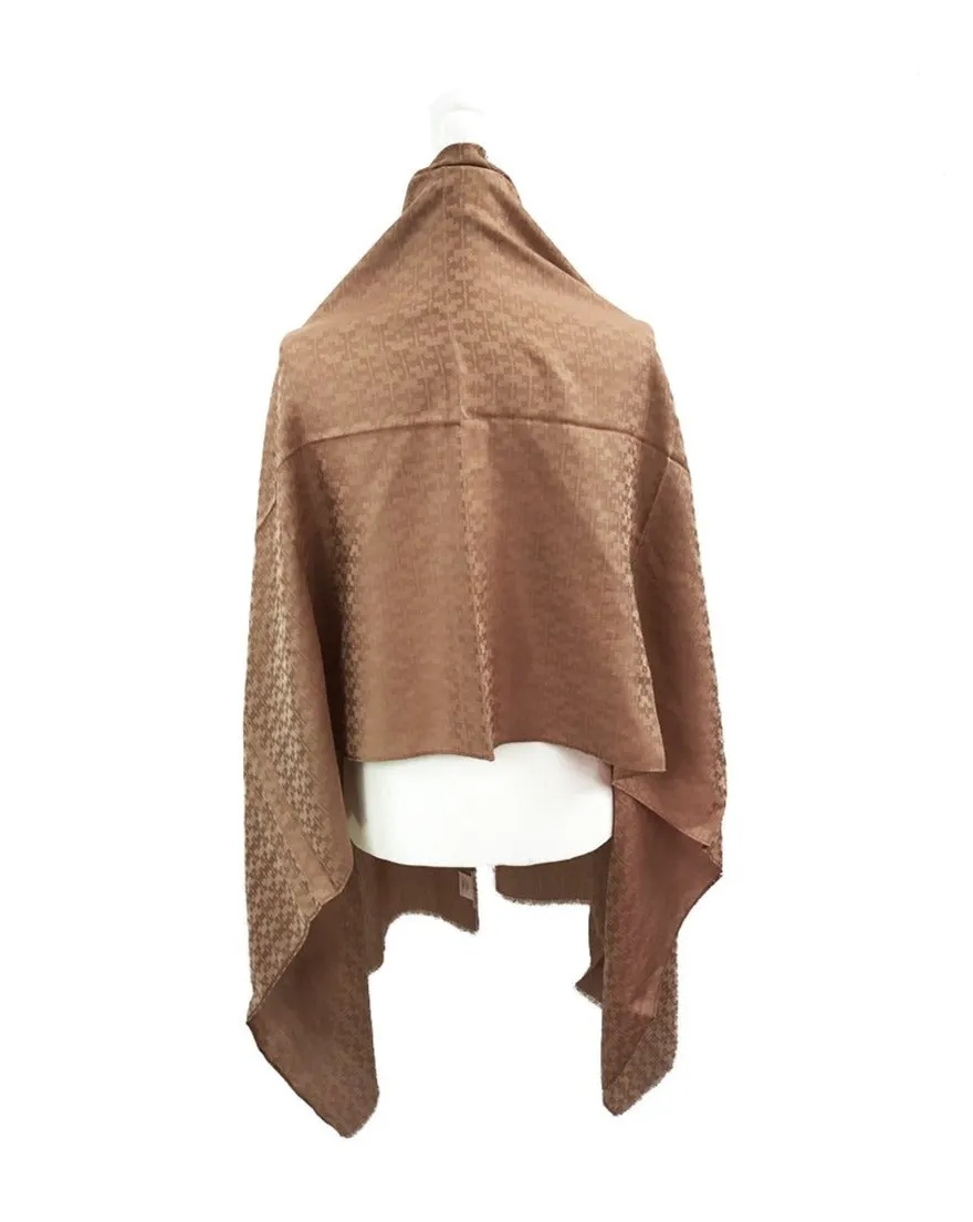 Tory Burch Mosaic Logo Jacquard Scarf in Light Oak